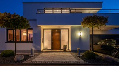 Exklusive Bauhausvilla mit Außenpool und Basketballplatz nahe Düsseldorf mit 400 qm Fläche