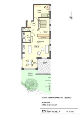 3-Zimmer Erdgeschoss Neubauwohnung in Unterensingen