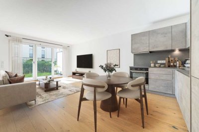 Neuwertige 3-Zimmer-Gartenwohnung mit Terrasse, zwei Gärten & hochwertiger Ausstattung