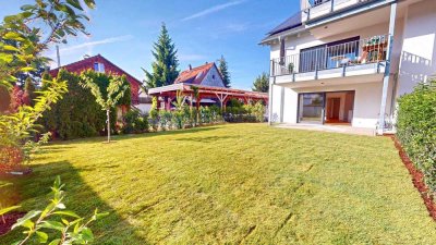 Sofort bezugsfertiger Neubau: Vier-Zimmer-Wohnung mit großem Gartenanteil