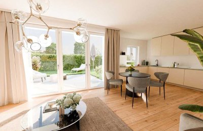 Platz für Ihr Familie: 4-Zi. Whg.  m. Privatgarten, Terrasse u. individuell gestaltbarem Souterrain