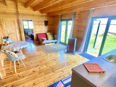 Nähe Usedom: Kuscheliges Holzhaus mit Weitblick und zusätzlichem Baupotential