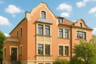Stilvolle 4-Zimmer-Wohnung mit Wintergarten & Balkon in denkmalgeschütztem Altbau in Radebeul