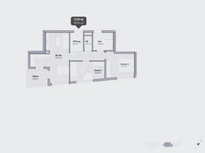 3 Zimmer Neubauwohnung (59,94 m²) mit sonnigem Balkon in Geidorf/Graz