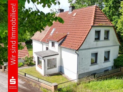 Sanierungsbedürftig mit Anbau, Keller, Garage
