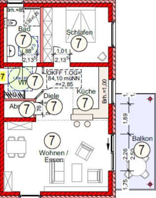 Hochwertige NEUBAU – 2-Zimmer-Eigentumswohnung im 1. OG mit Balkon in ruhiger, zentraler Lage
