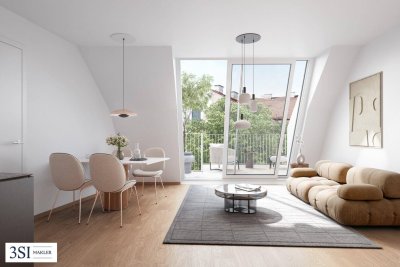 The Temptation: Smarte 2-Zimmer-Dachgeschoßwohnung mit großzügiger Terrassenfläche mit Blick in den ruhigen Innenhof