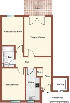 Helle 3-Zimmer Wohnung mit Balkon im 2. OG in Münster-Gievenbeck