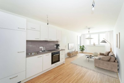 Sonnige 2-Zimmer-Dachgeschoßwohnung mit Terrasse -Erstbezug - zu mieten in 1020 Wien