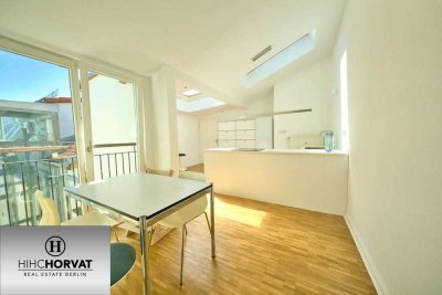 ZIONSKIRCHPLATZ! DESIGN-PENTHOUSE BERLIN MITTE 3 ZI., LIFT, DUSCHE, EBK, 5.OG, MÖBLIERT & AB SOFORT!