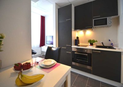 Bequem und praktisch: 1-Zimmer-Apartment, komplett ausgestattet, zentral in Niederrad