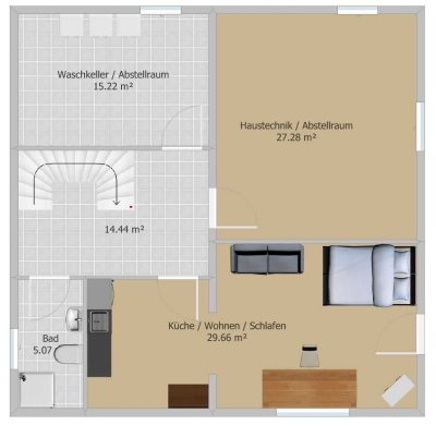 Frei ab 01.12 - Alles inklusive - Teilmöbliert - 1 Zimmer Wohnung in Bogen – Südlage - Ruhige Lage