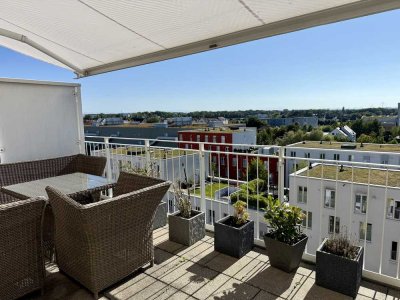 Traumhafte Dachterrassenwohnung mit Alpenblick und 123 qm WFL, 2,70m Raumhöhe