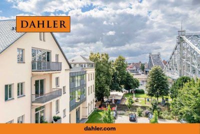 Stilvolle Vier-Raum-Wohnung mit Blick auf Elbe und Blaues Wunder