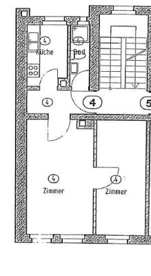 Renovierungsbedürfte 2 Zimmer Wohnung