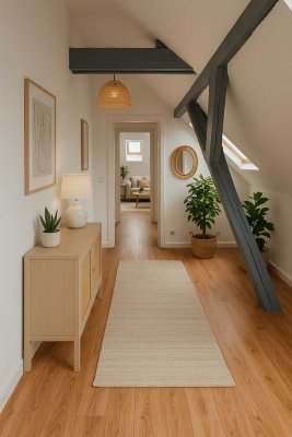 +Renovierte 3-Zimmer-Dachgeschosswohnung+