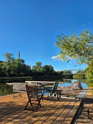 Einzigartige Eigentumswohnung mitten in Halle - Saalegrundstück, Bootshaus & Steg