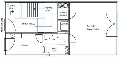 1-Zimmer-Erdgeschosswohnung in Krefeld