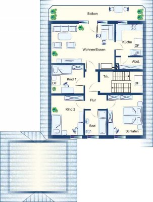 Helle 4-Zimmer Dachgeschosswohnung mit Balkon in Homberg (Ohm)