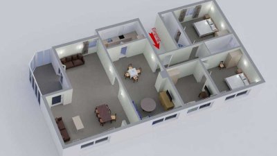5-Zimmer-Wohnung mit *** Wintergarten, Einbauküche, 2 Bädern ***
