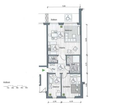 Schöne 3,5 Zimmer Wohnung mit Aussicht ins Grüne.