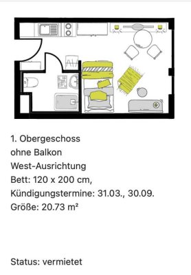 1 Zimmer Wohnung