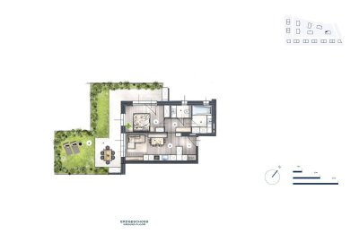 2-Zimmer-Gartenwohnung mit Terrasse und Sicht auf den Wilden Kaiser