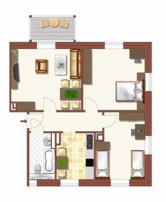 Schöne Wohnung: individuelle 3-Zimmer-Wohnung