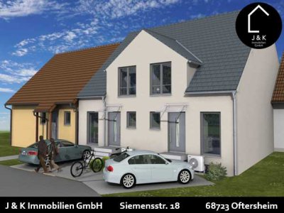 Geplanter Neubau eines Reihenendhauses mit Garten