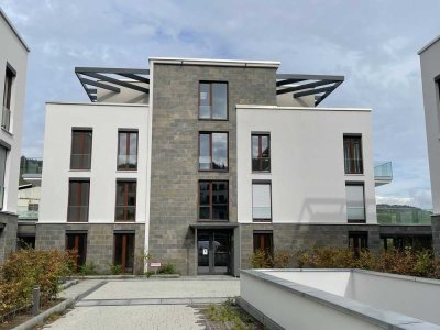 Neubau-Wohnung direkt am Rhein! 3 ZKB, Balkon, Bad, HWR, Keller, Garten, TG-Stpl.