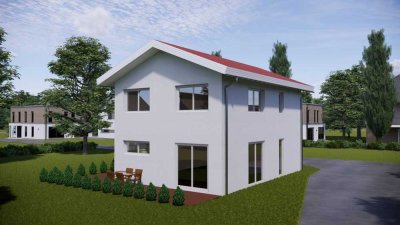 Neubau Wohnpark "Am Mühlbach" in Altenstadt - 2 Doppelhäuser und 5 Einfamilienhäuser in Massivholzba