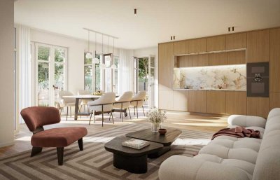 WEITLÄUFIGE HAUS-IM-HAUS-WOHNUNG MIT ÜBER 500 M² GARTEN - EXKLUSIVER NEUBAU IN SCHÖNER RUHIGER LAGE