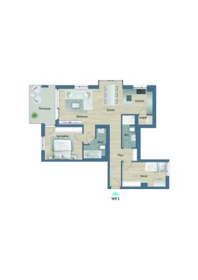 Moderne 3,5-Zimmer-Wohnung im Neubau – Ihr neues Zuhause im Erdgeschoss in Alfdorf! Wohnung Nr. 1