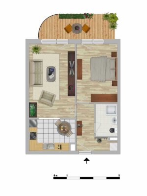 Ruhig wohnen im Grünen – gepflegte 2-Zimmer-Wohnung mit Balkon und moderner Ausstattung in Rathenow-