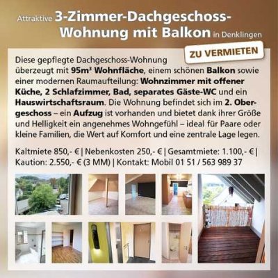 Zentraler Wohnungs-Traum in Denklingen: moderne 3-Zi.-Wohnung mit Balkon und schönem Ausblick