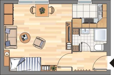 1-Zimmer-Wohnung in Flensburg Weiche