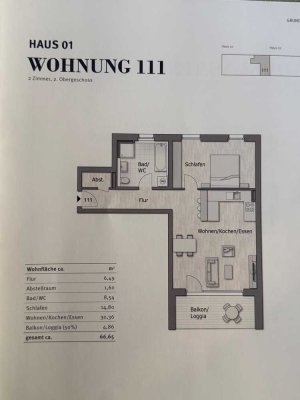 Wohnen mit Weinblick - 2-Zimmer Wohnung mit Balkon im 2. OG in Korb
