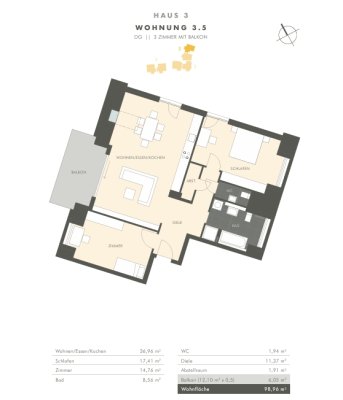 Erstbezug! 3-Zimmer-Obergeschosswohnung in Heitersheim