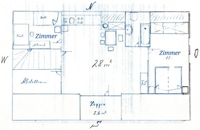Helle 3-Zimmer-DG-Wohnung in 72108 Rottenburg – Dettingen zu vermieten.