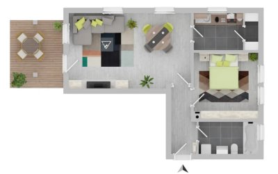 Charmante Erdgeschoss-Wohnung mit großer Terrasse und Stellplatz in Oedheim